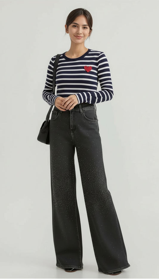 Blugi accesorizati-mărgele